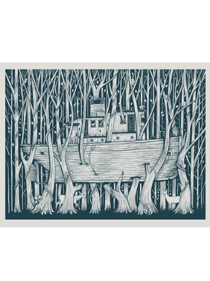Tugboat in Woods