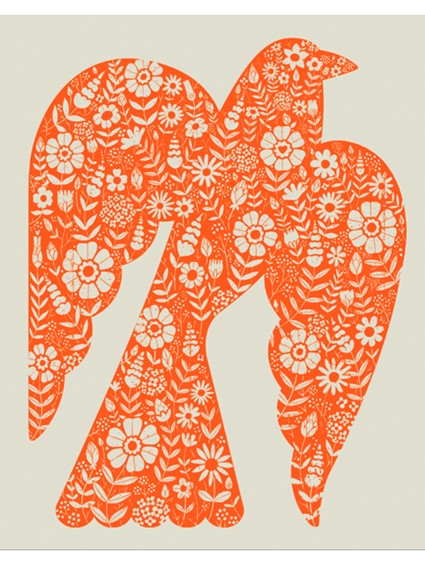 FLORAL ORANGE BIRD