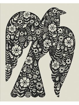 FLORAL BLACK BIRD
